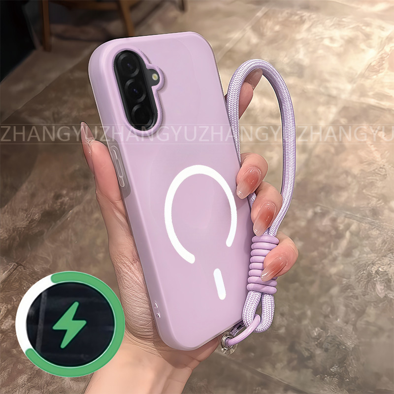 Thích Hợp Cho Samsung A37 A57 Ốp Điện Thoại Mới Loại C Chống Sốc Từ Tính Vòng Sạc Không Dây Vỏ Mềm D