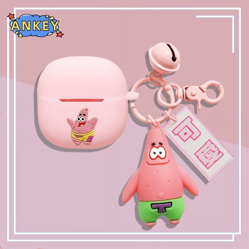 Earphone Case for Redmi Buds 8 Active Silicone Cartoon cute Patrick Star Pattern Cases With Hook Pro