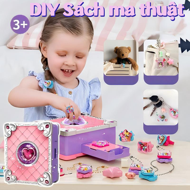 Đồ chơi trẻ em STEAM Đồ chơi Magic Book DIY Sticker Vòng cổ 3D, Nhẫn, NUKian Original, Bộ ma thuật 6
