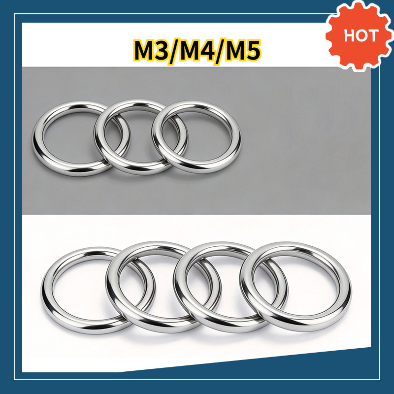 Vòng chữ O hàn rắn bằng thép không gỉ 304, vòng thép nâng, vòng kết nối võng yoga, vòng kéo tay thú 