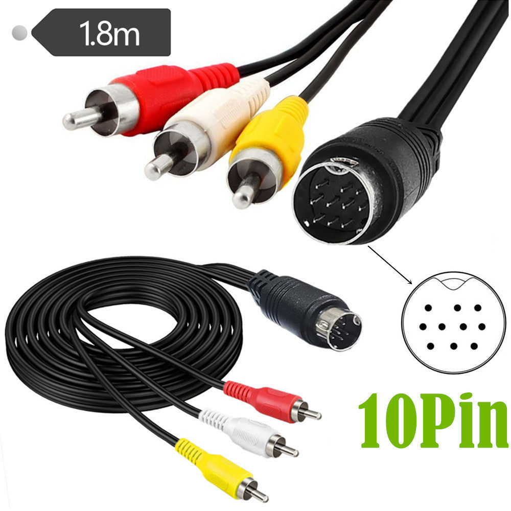 Mini Mini DIN 9Pin S-video Âm Thanh Màu Sắc Khác Biệt Cáp S Terminal 3RCA Lotus Audio Video Cable