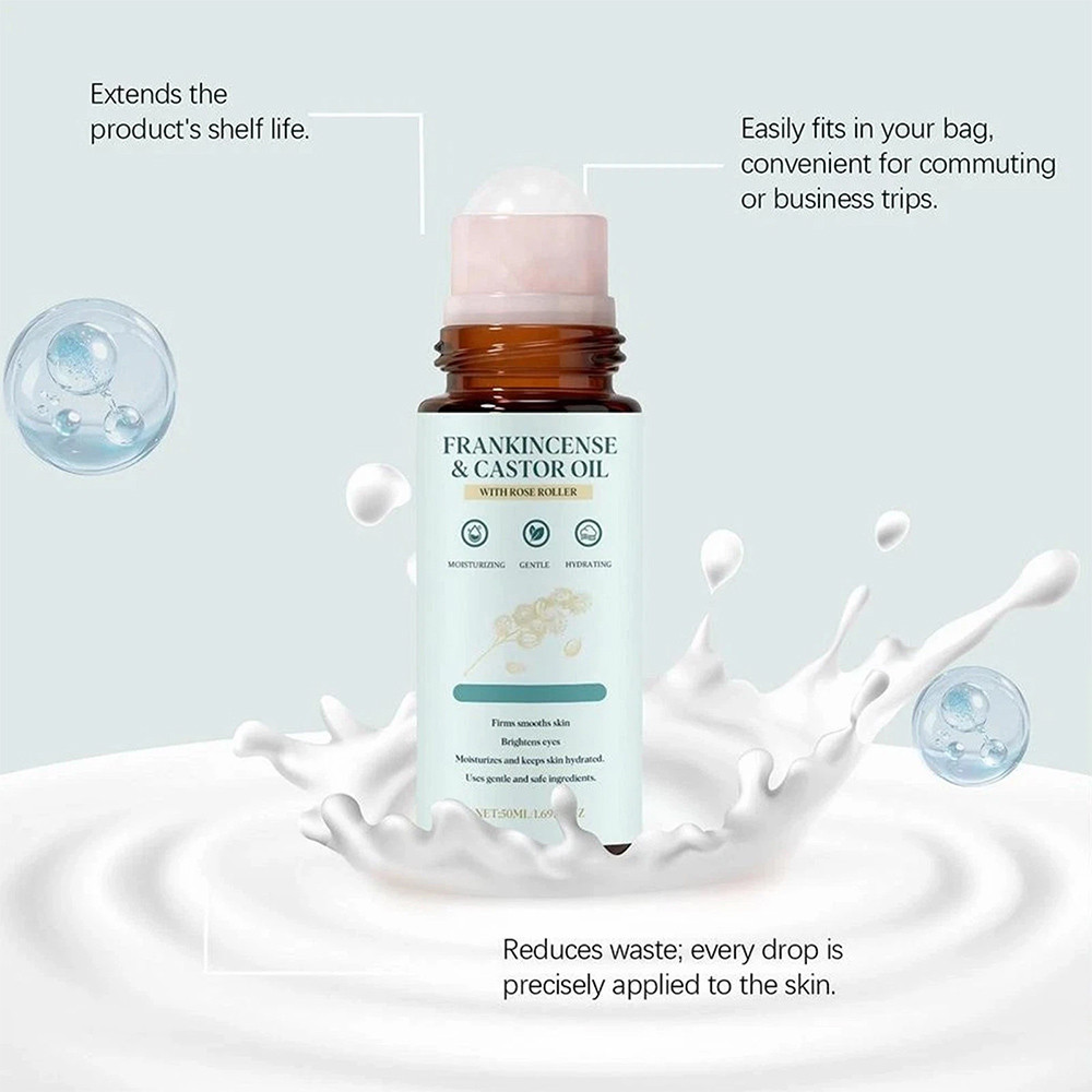 Frankincense and Castor Oil Rose Quartz Roller Castor oil care ball