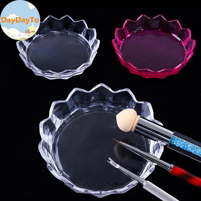 DayDayTo Nail Brush Holder Stand Organizer Case Cleaner Box Storage Box Tray Plate Kim Cương Giả Lon