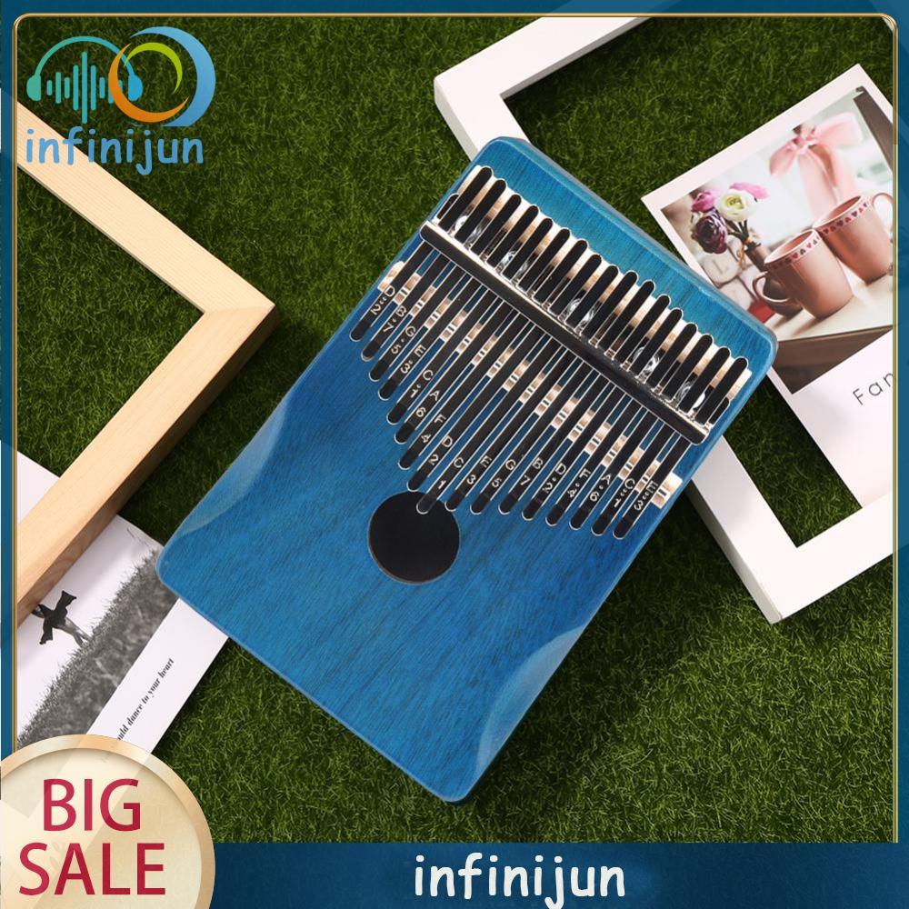 17 phím Gỗ gụ Mbira Thumb Piano Nhạc cụ (Xanh dương)