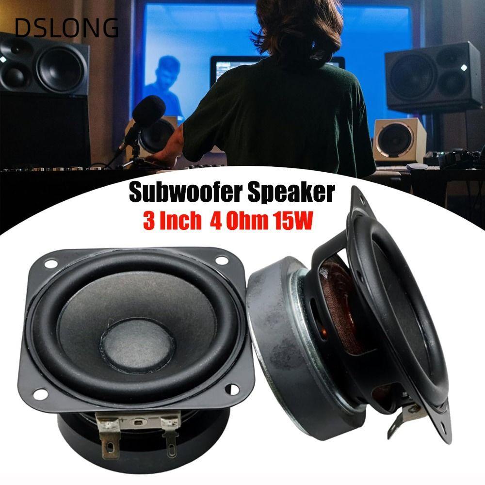 Loa siêu trầm DSLONG, Loa siêu trầm vuông 2 inch 3 inch Nắp lồi Bass, Loa từ tính kép 4 Ohm 15W Loa 