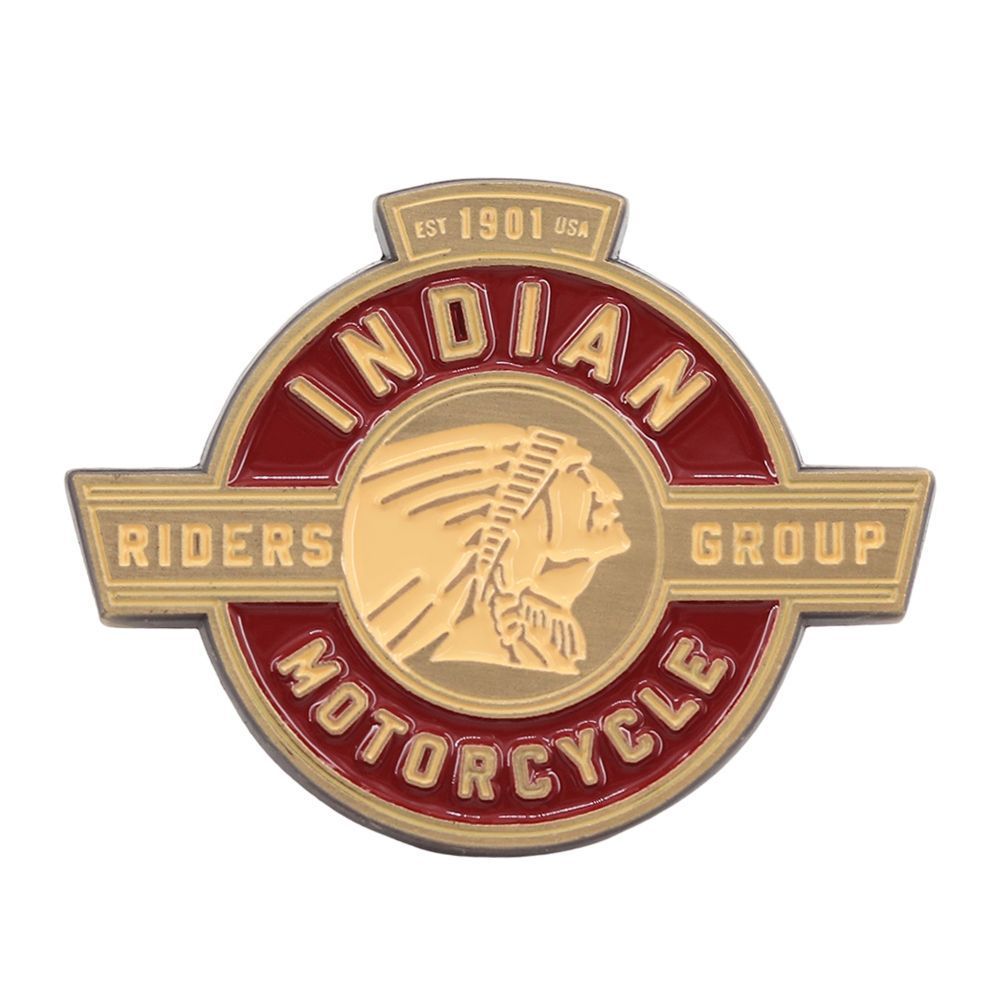 INDIAN metal enamel pin, CARBON, DARK HORSE motorcycle badge