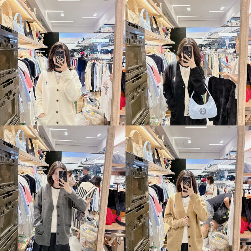 Áo Khoác Cardigan Whoau Cổ Tim Chính Hãng 💯