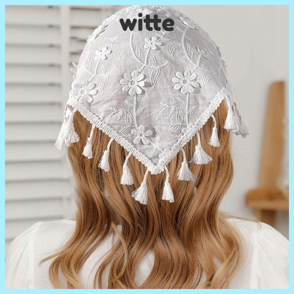 Khăn Quấn WITTE Openwork Ren Trắng Dạng Tam Giác