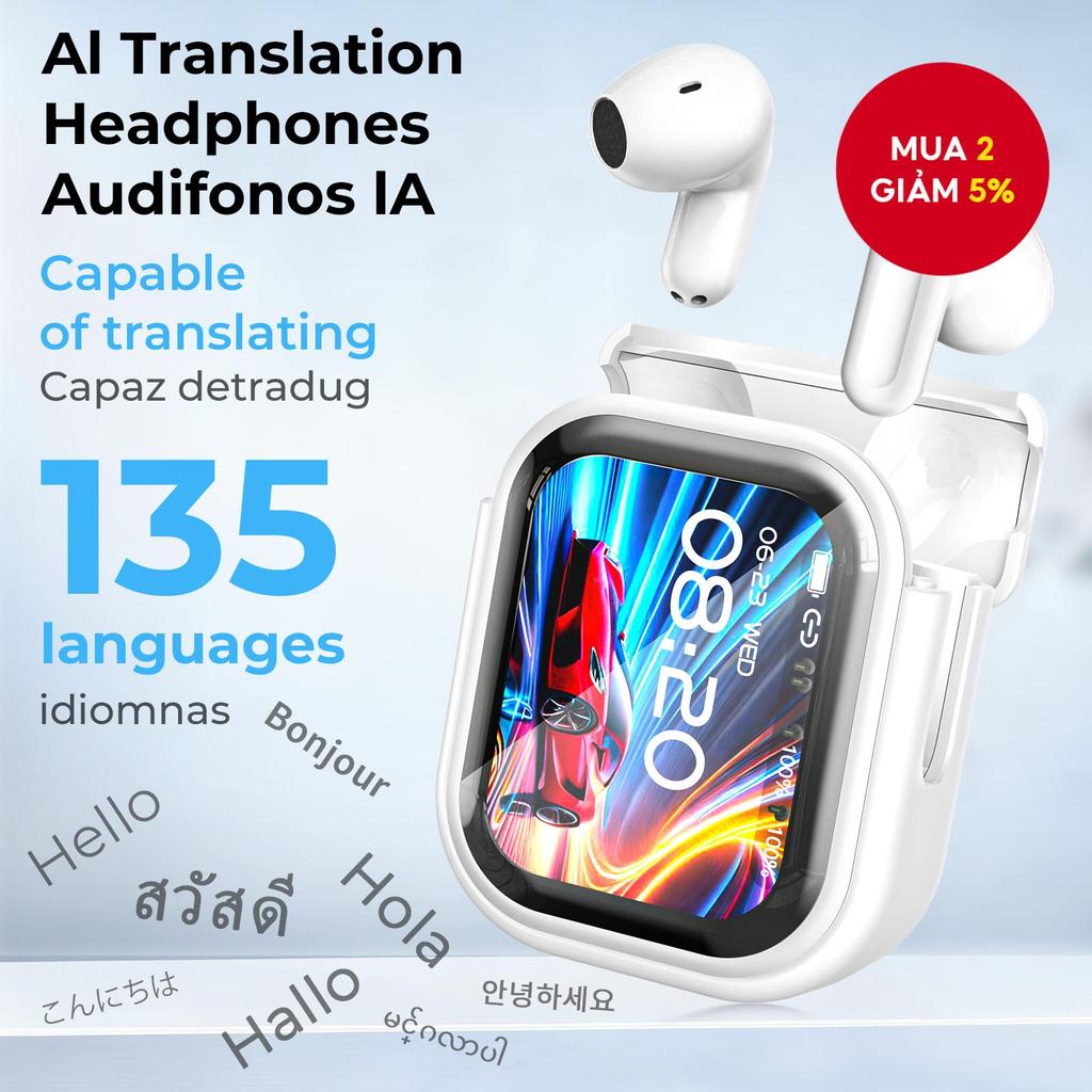 Tai nghe HTC NE20 Tai nghe Bluetooth 6.0 AI Dịch trực tiếp Màn hình LED thông minh HIFI Chất lượng â