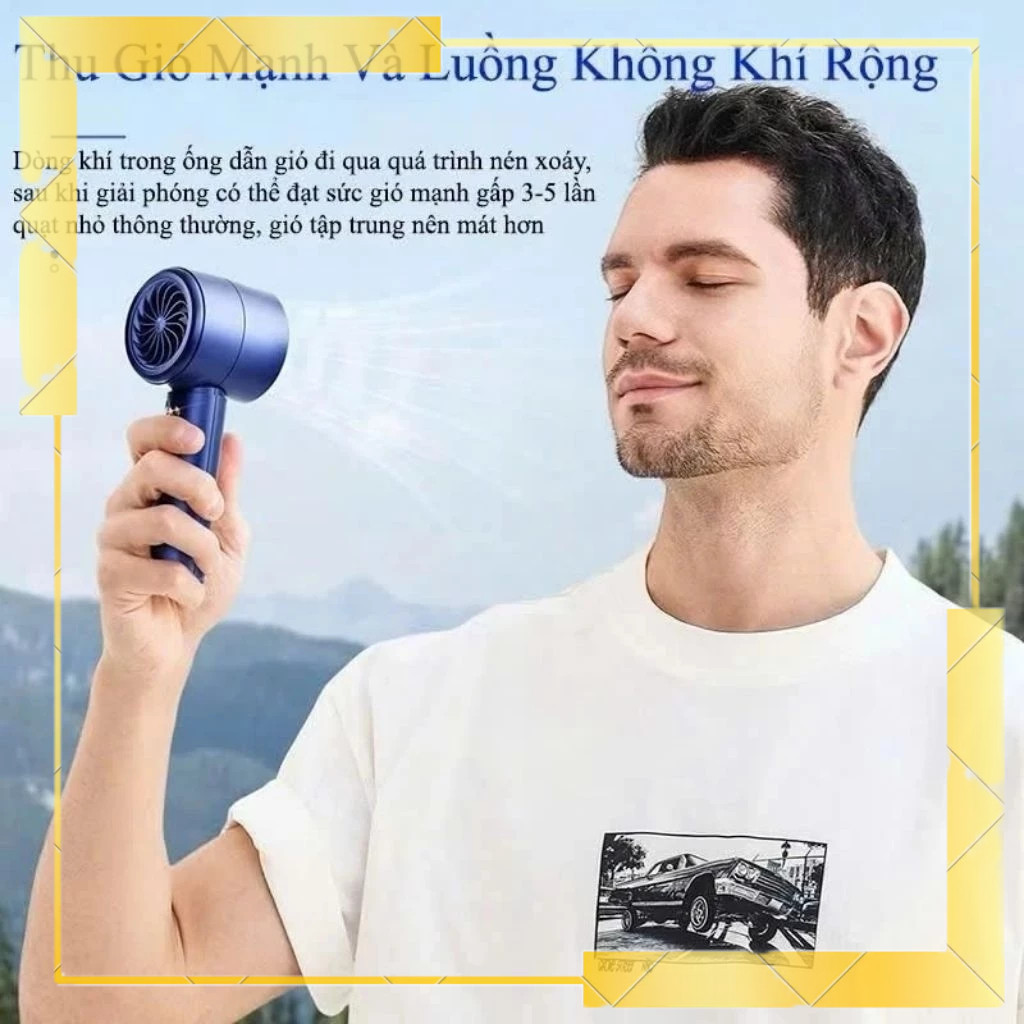 Quạt mini cầm tay M2 tốc độ turbo phản lực 5000mAh gió mạnh 100