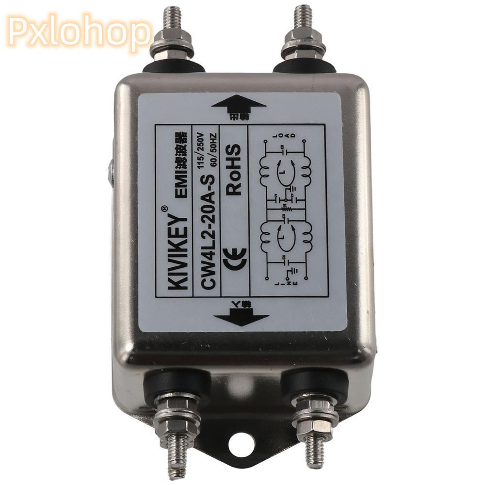 Bộ lọc EMI nguồn PXLHOP, Bộ giảm tiếng ồn JREle AC 115 / 250V, Bộ lọc nhiễu điện từ 20A CW4L2-20A-S 