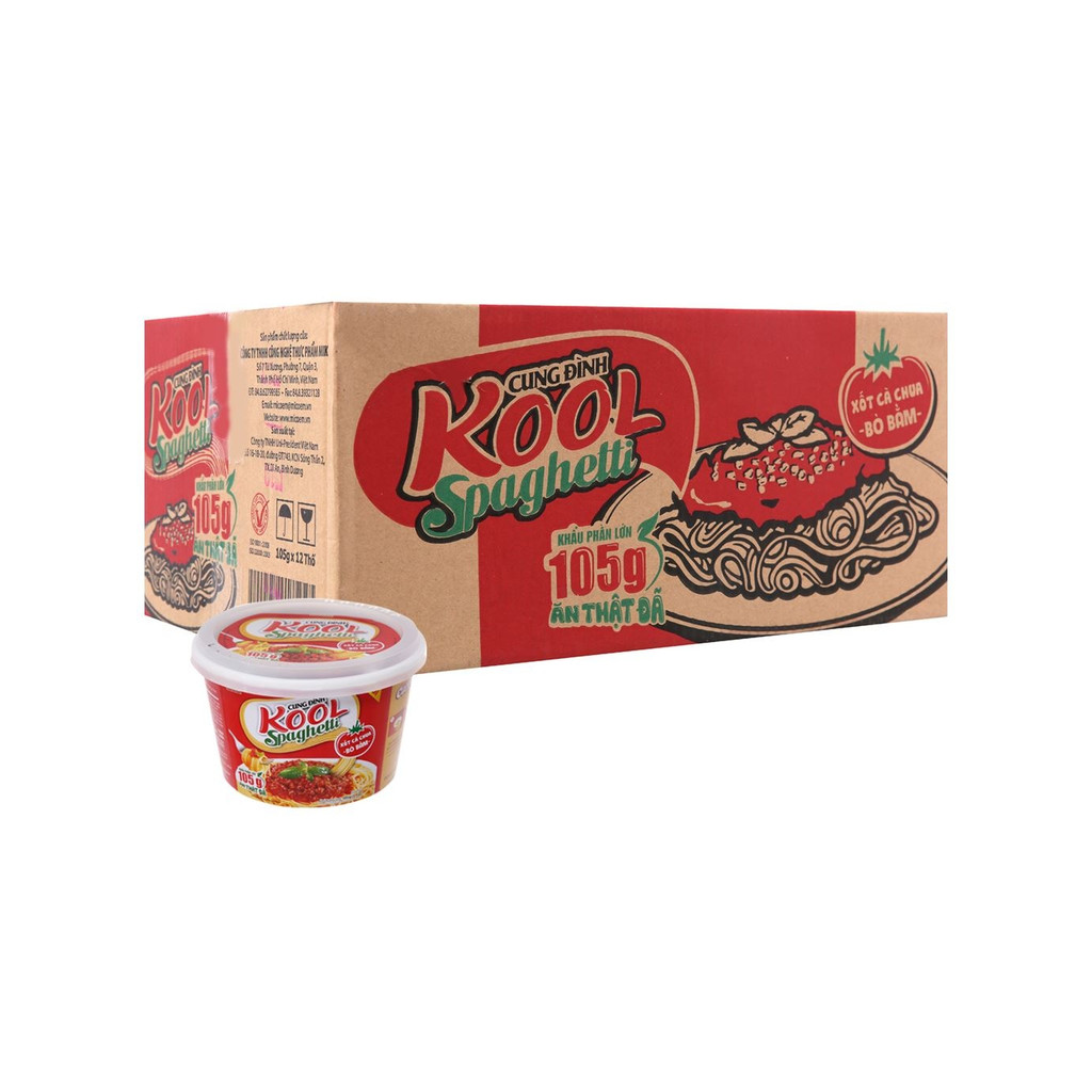 Thùng 12 Tô Mì trộn KOOL Trộn Thịt Bằm/ BBQ