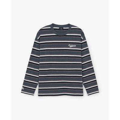MLB - Áo thun unisex cổ tròn tay dài kẻ sọc Sportive_3ATSV0161-07GRD
