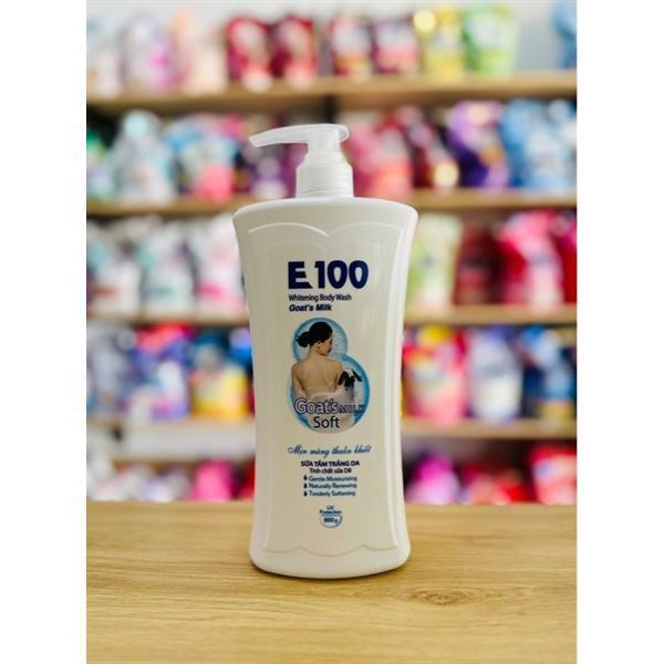 Sữa tắm E100 với tinh chất Sữa Dê giàu dưỡng chất Protein giúp da mềm mịn và giữ ẩm 800g [Goat milk 