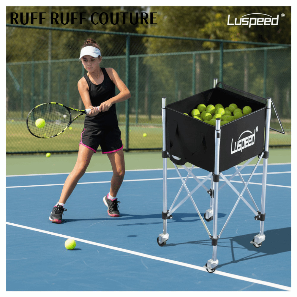 Xe đẩy bóng tennis công suất lớn Luspeed với khung thép không gỉ điều chỉnh được