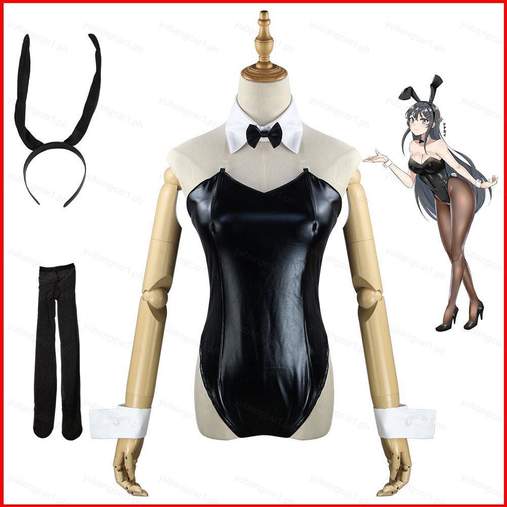Cosplay Bộ Trang Phục Senpai Sakurajima Mai Bunny Ears và Tất Da