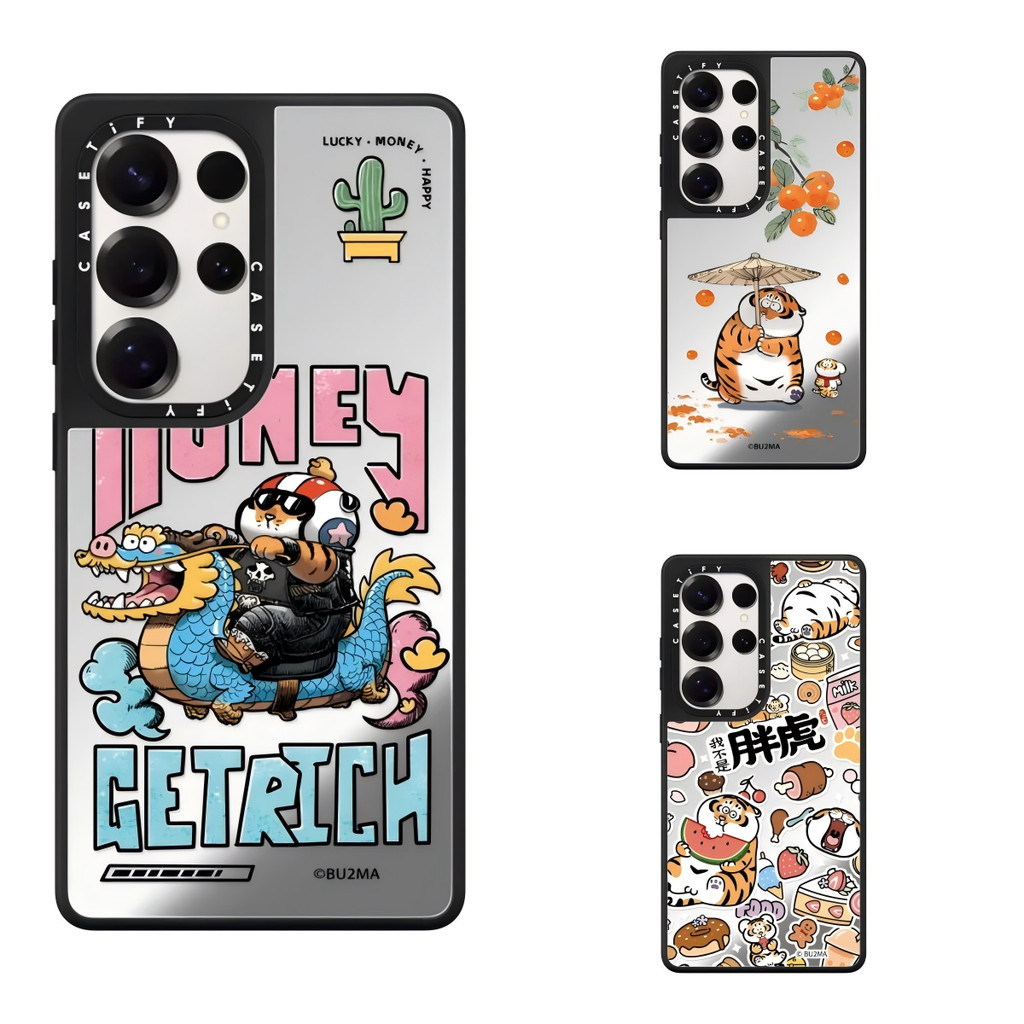 Ốp Điện Thoại Gương Hổ Bu2ma Cho Samsung Galaxy S23 S24 S25 26 Ultra Plus, Vỏ Cứng