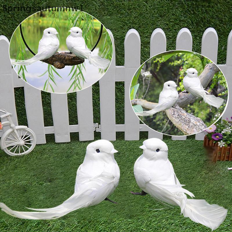 SPR 1 Con Chim Nhân Tạo Mô Phỏng Chim Nhỏ, Chim Trắng, Chim Lông, Chim Nhỏ Trắng dove Trang Trí MNW