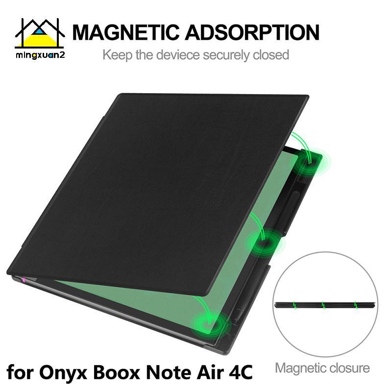 Mingxuan2 Vỏ bảo vệ từ tính có giá đỡ bút chì thông minh Vỏ cầm tay cho Onyx Boox Note Air 4 C 4C Bả