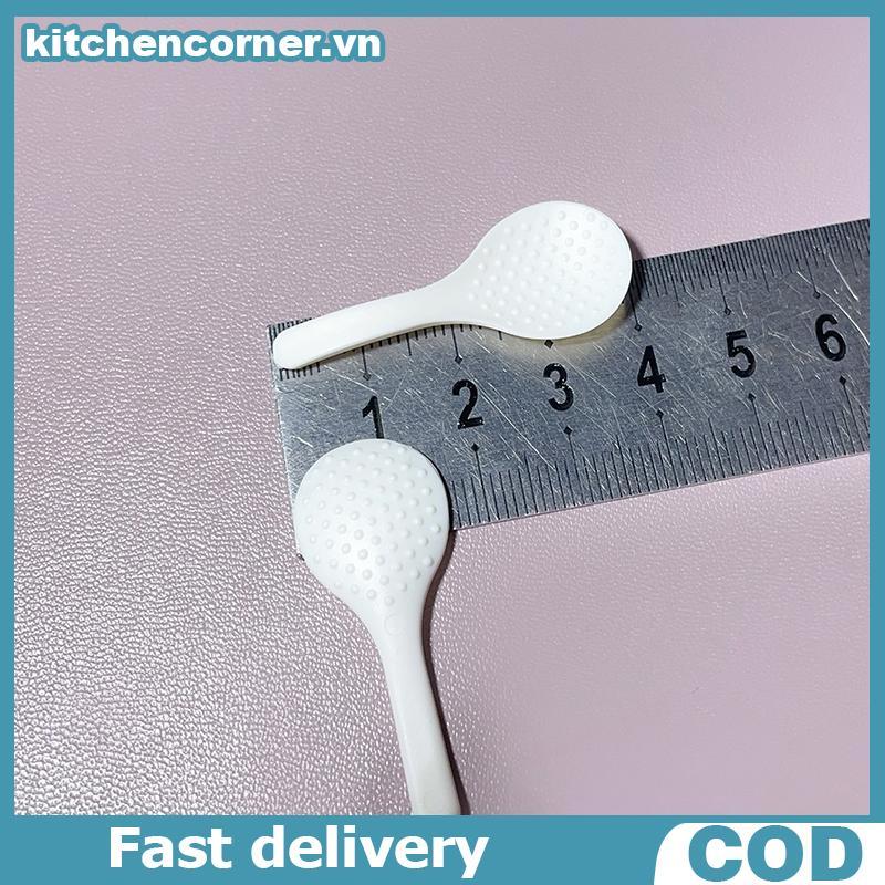 KITNOR 2 Chiếc Nhà Búp Bê Mini Nồi Cơm & Thìa Bộ Đồ Chơi Xẻng Cơm 4cm.