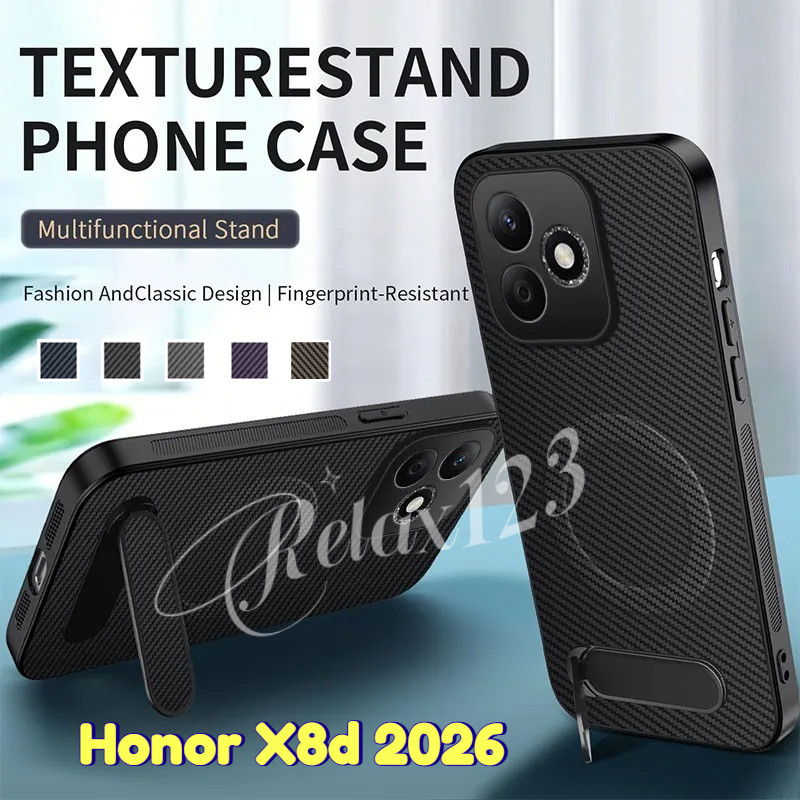Dành Cho Honor X8d 4G 5G Sợi Carbon Phong Cách Đơn Giản Từ Tính Ốp Lưng Điện Thoại Honor X8 c d HONO