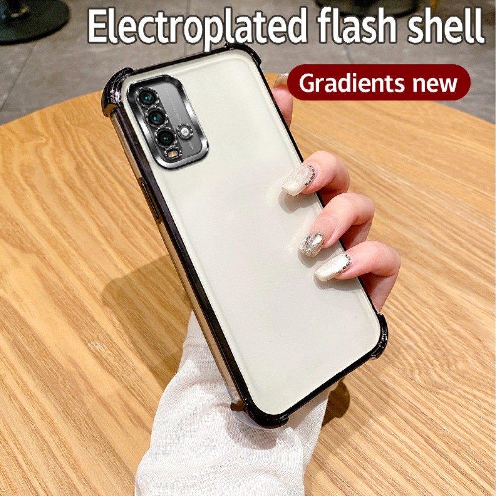 Ốp Mạ Sang Trọng Cho Redmi 9T J19S, M2010J19SG, M2010J19SY Vỏ Bảo Vệ Camera Chống Sốc Trong Suốt