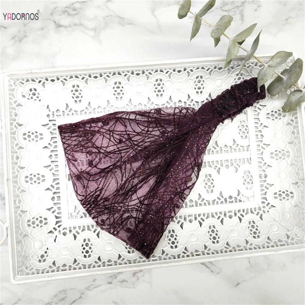 Băng đô ren rộng rãi style retro cho nữ