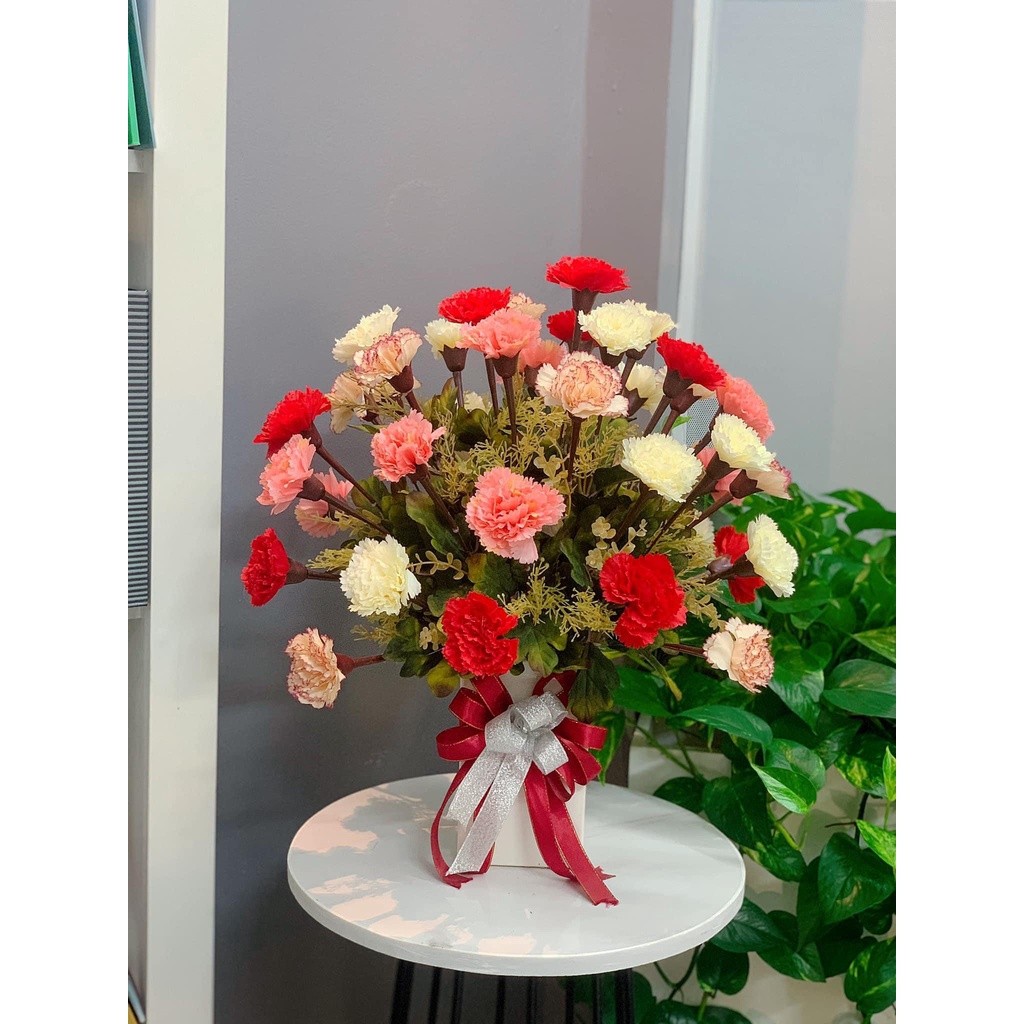 Hoa Giả 🌺 Cành Hoa Phăng Giả Khô Chất Liệu Lụa