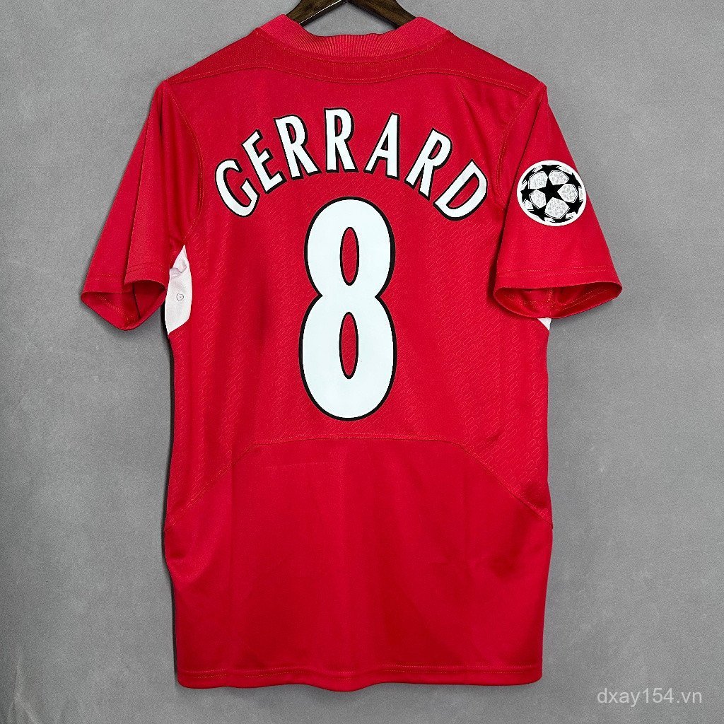 Retro 2004 2005 Liverpool Home GERRRARD Cổ Điển Vintage Tay Ngắn LFC Áo Bóng Đá Áo Thể Thao