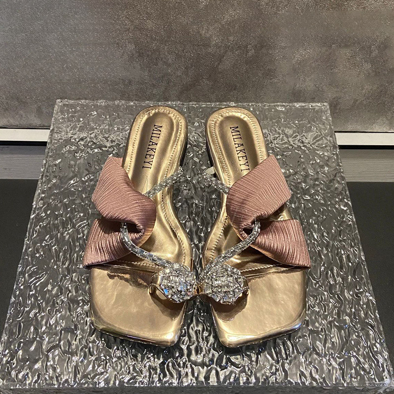 BY Kim Cương Giả Giày Sandal Pháp Dép Nữ Mùa Hè 2025