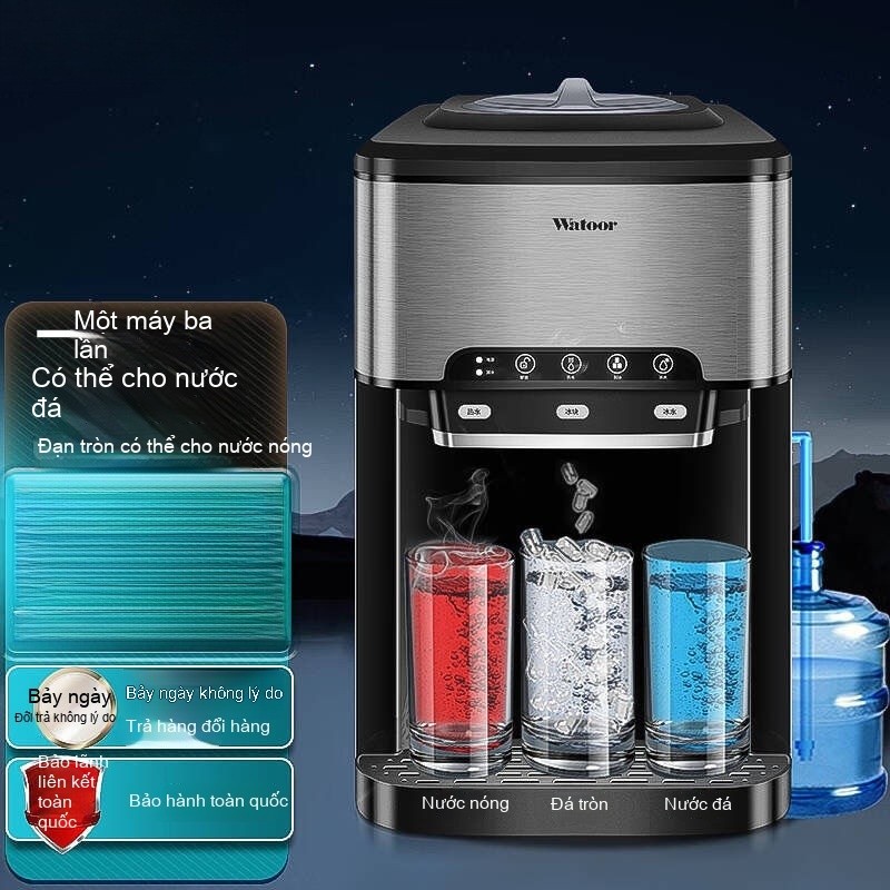 Máy làm đá thương mại để bàn đa chức năng cỡ nhỏ, dùng trong gia đình, tự động làm đá và cấp nước.