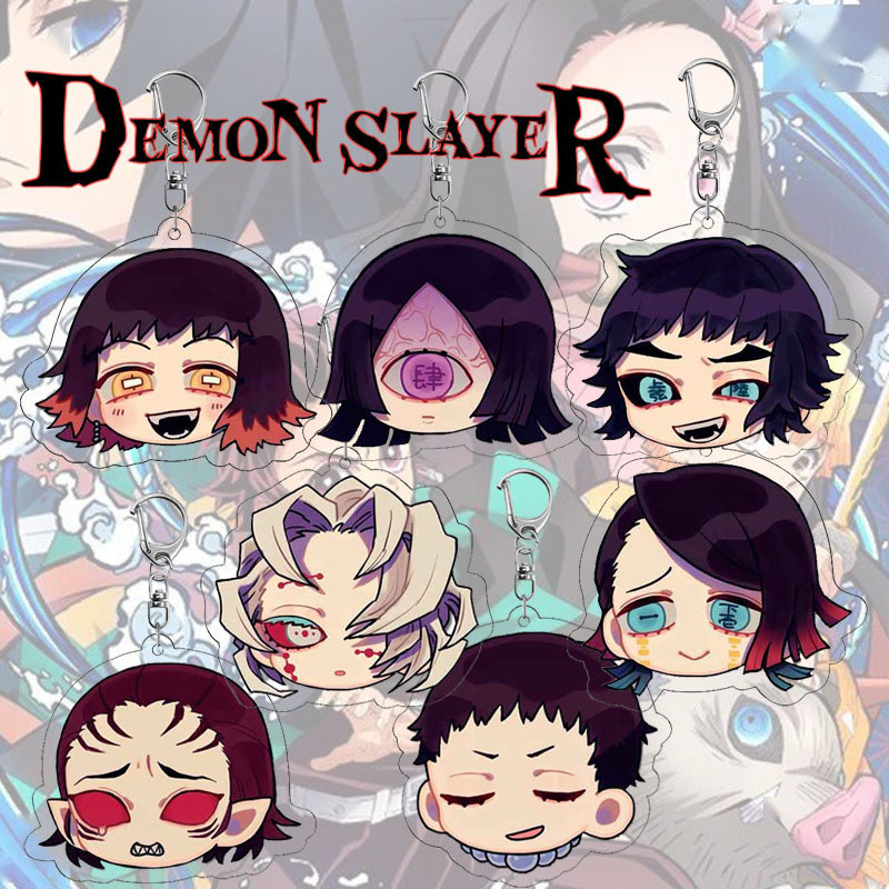 Demon Slayer Acrylic Keychain Akaza Gyokko Daki Kaigaku Cartoon Collection Portable Gift Key Ring So
