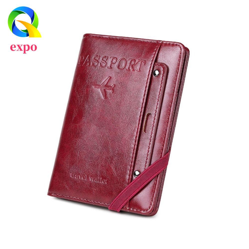 EXPO LIMIT Túi Hộ Chiếu PU, Ví Đựng Vé Ví Du Lịch, Hộp Đựng Thẻ Đa Năng Di Động Máy Bay Check-in Túi