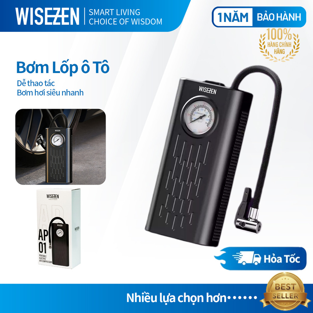 Máy Bơm Lốp ô Tô 12V Máy Bơm Lốp Mini Có độ Chính Xác Cao Bơm Bơm Hơi điện Tử Bơm Hơi Nhanh Cho Xe Máy Xe đạp ô Tô