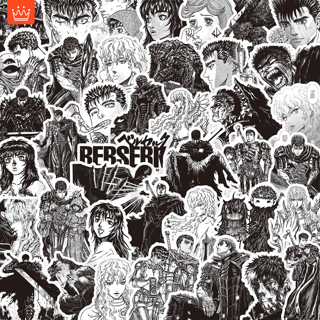 J· Bộ Sticker Berserk Hình Dán Chống Nước Nhãn Dán Tem Dán Graffiti Nhật Bản Anime Cho Trẻ, 82 tờ