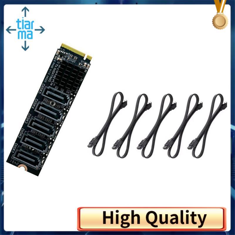 M.2 PCI-E M-Key sang 5 Cổng 3.0 Adapter Card Riser JMB585 Chip 6Gbps Thẻ Mở Rộng Máy Tính PC Tốc Độ 