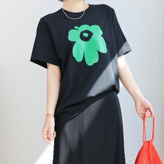 Mari * * kko cổ điển áo thun nam nữ cotton Joker in hoa áo tay ngắn