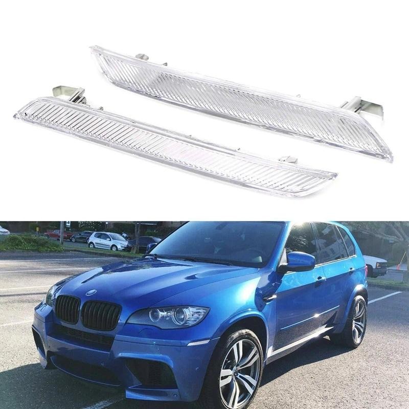 2 Chiếc Euro Trong Suốt Ống Kính Cản Trước Bên Đánh Dấu Đèn Phản Quang Cho Xe BMW E71 X6 E70 X5M 200