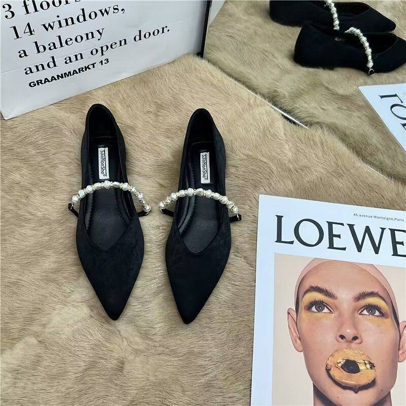 Light Low-Cut Flat Shoes with Skirt Autumn New French Style Western Style All-Matching izzi