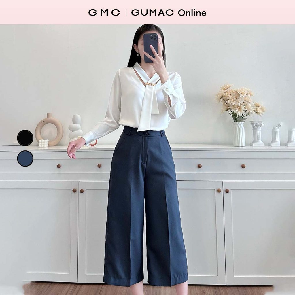 Quần tây nữ suông dáng lửng thời trang GUMAC QE05092