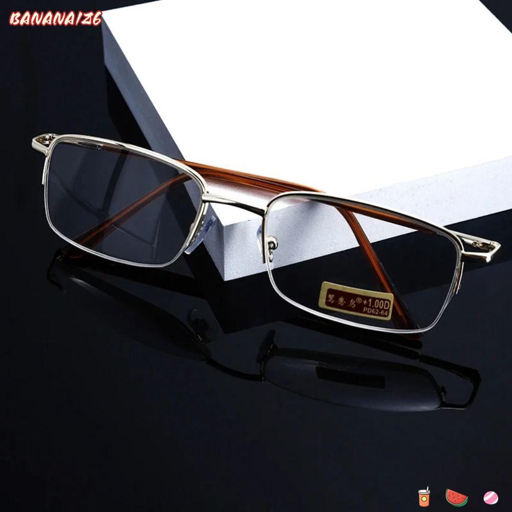 Kính đọc sách BANANA1Z6, Kính mắt vuông bảo vệ mắt siêu nhẹ, Kính mắt quang học kim loại di động Văn