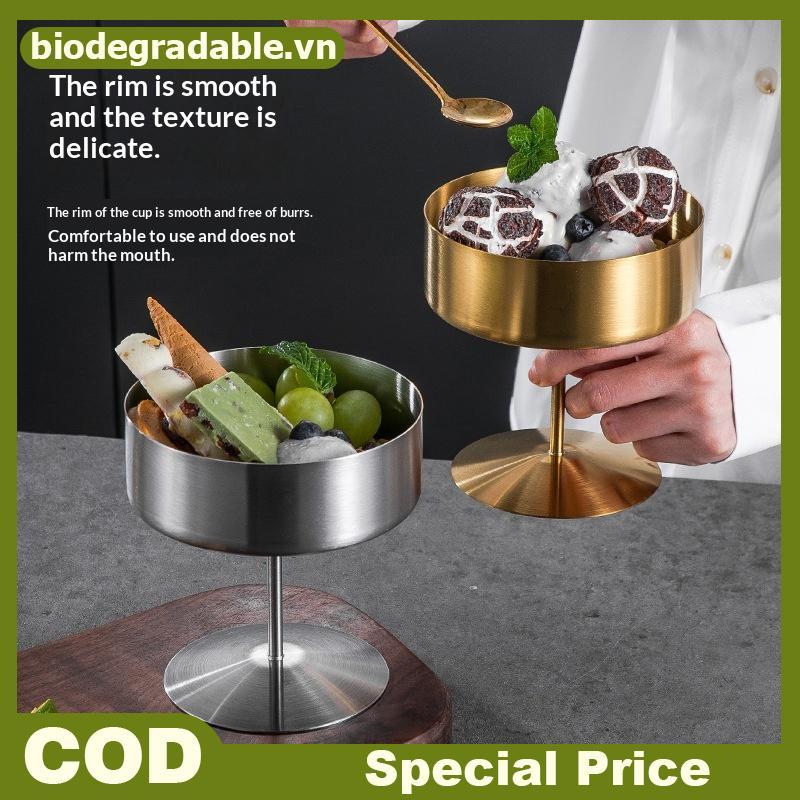 BD Thép không gỉ Món Tráng Miệng Cốc Pudding Cốc Kem Sang Trọng Cốc Cao Cấp Sữa Chua Món Tráng Miệng