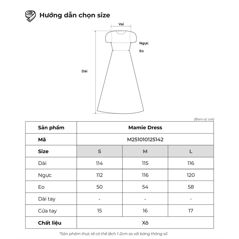 Đầm maxi nữ tay ngắn THE C.I.U, váy chiết eo smock dáng xòe nữ tính dịu dàng – Mamie Dress - MN12 | BigBuy360 - bigbuy360.vn