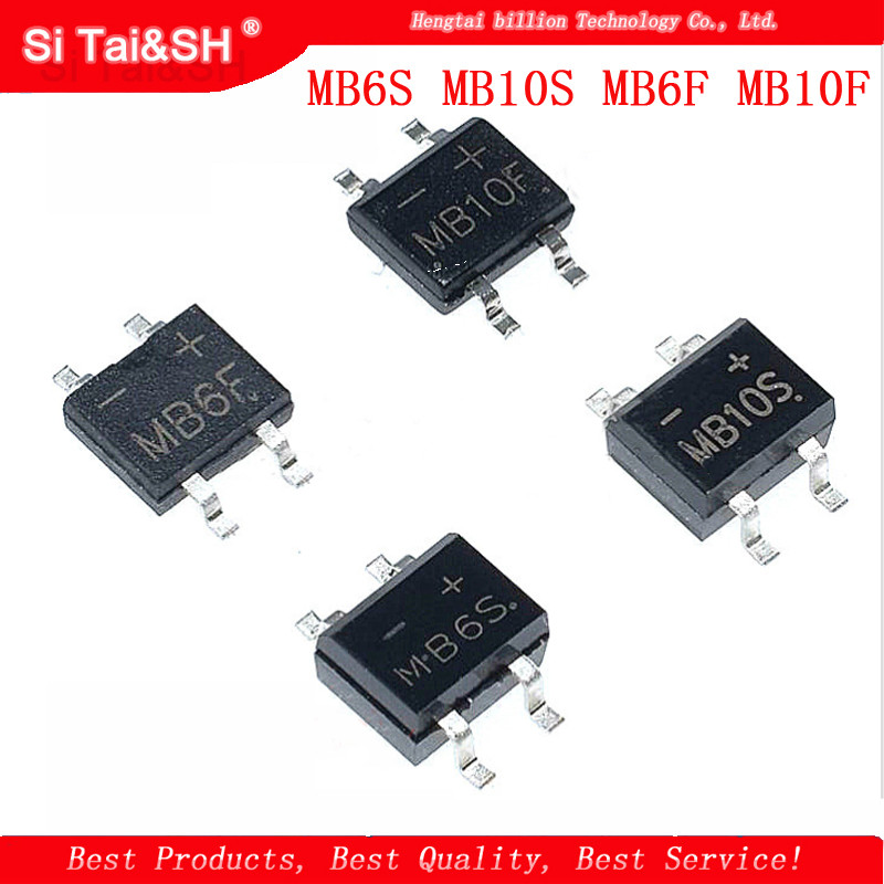 Bộ chỉnh lưu cầu 50 cái / lốc MB6S MB10S MB6F MB10F SOP-4