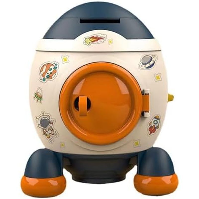 Piggy Bank, Space Rocket Cartoon Style Piggy Bank, Children 's Piggy Bank, Children 's Coin Piggy Ba