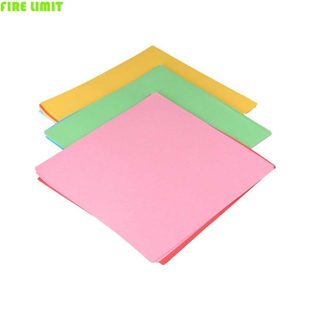 FIRE LIMIT Origami Gấp Giấy Tiếp Liệu Cho DIY Vuông Phông Nền Trang Trí Tường 100 Chiếc Giấy Màu Hai