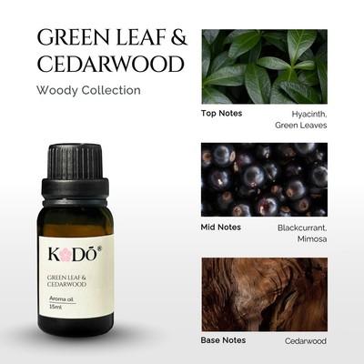 Tinh Dầu Nước Hoa Cao Cấp KODO Green Leaf & Cedarwood - Hương Thơm Trong Lành & Thư Thái