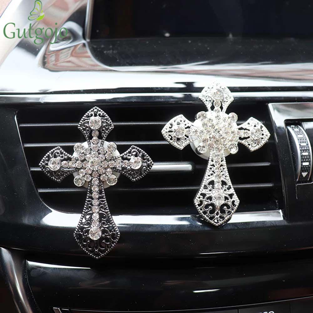 GUTGOJO Máy làm mát không khí ô tô Hương thơm ô tô Phụ kiện nội thất ô tô Cross Jesus Cross Crucifix