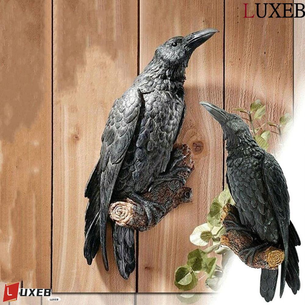 Tượng Raven LUXEB, Tượng Chim Đen Nhựa, Trang Trí Động Vật Thực Tế Raven Khu Vườn Thú Vị