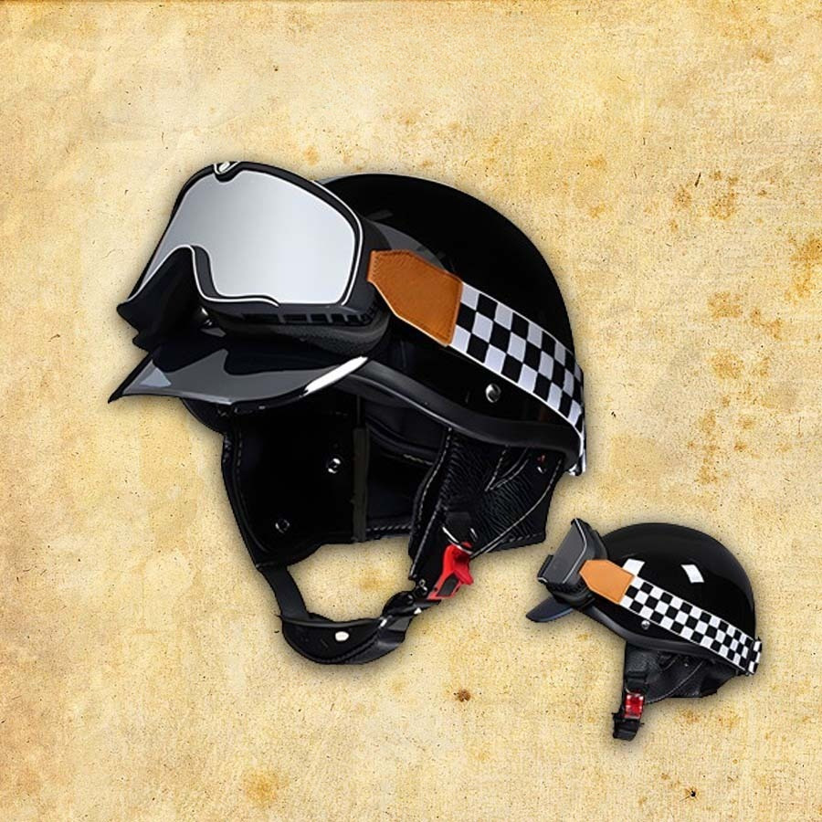 Mũ bảo hiểm Varo N179 Retro kèm kính Goggles phong cách nhật bản